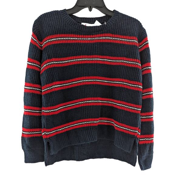 Cotton Emporium Knit Sweater Red Blue Striped Girls Size Small - Picture 6 of 6